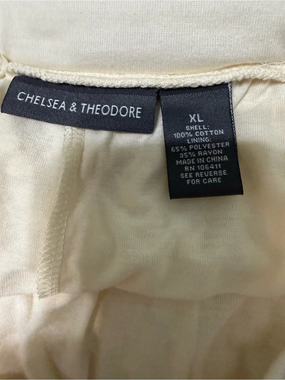 Chelsea & Theodore Ivory Floral Lace Tiered Midi Skirt Lined Elastic Waist XL